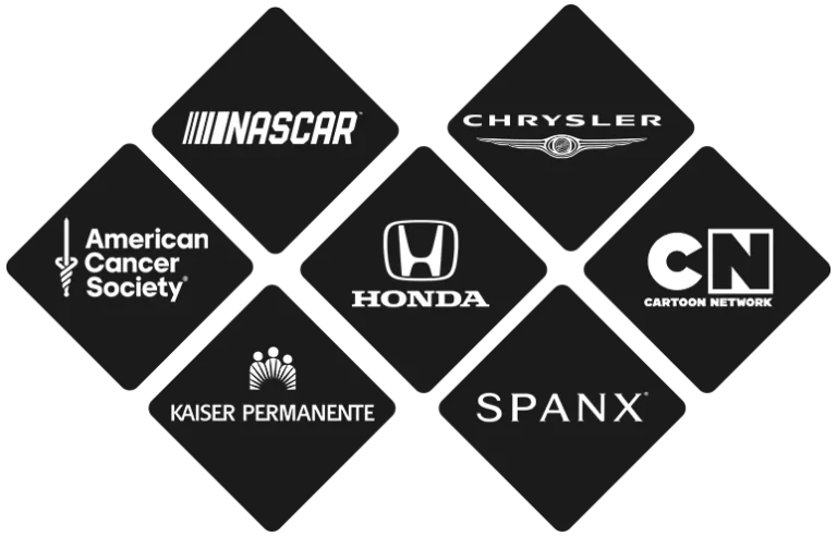 Brands that trust us: Nascar, Chrysler, American Cancer Society, Honda, Cartoon Network, Kaiser Permanente, and Spanx